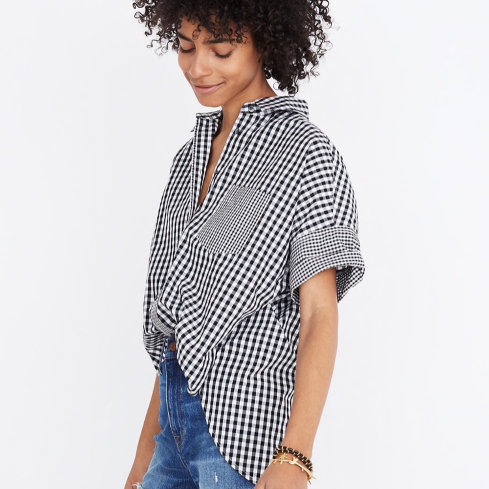 Madewell Gingham top size xs